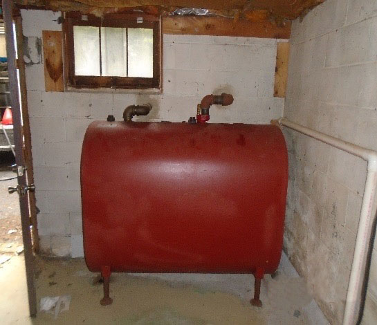 Aboveground Oil Tank Removal in Basement Before